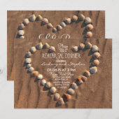 Beach Wedding Sea Shells Repetitie Diner Uitnodige Kaart (Voorkant / Achterkant)