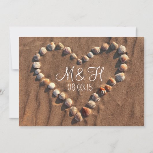 Beach Wedding Sea Shells Uitnodigingen voor de bru (Achterkant)