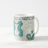 Beach Wedding Seahorse Valentijn Coffee Mok (Voorkant rechts)