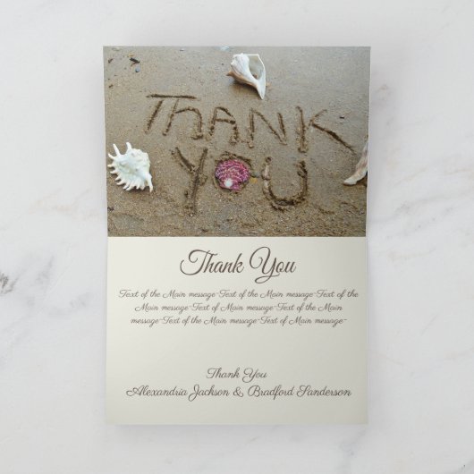 Beach Wedding Seashell fotocollage Bedankkaart (Binnen)