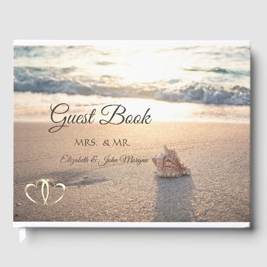Beach Wedding, Seashell Gastenboek (Voorkant)