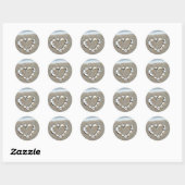Beach Wedding Seashell Heart Onderzetters Ronde Sticker (Vel)