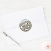 Beach Wedding Seashell Heart Onderzetters Ronde Sticker (Envelop)