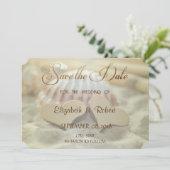 Beach Wedding, Seashell, houten harten sparen de d Save The Date (Staand voorkant)