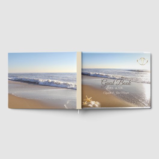 Beach Wedding Seashell String Lights Gastenboek (Volledig)