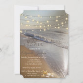 Beach Wedding Seashell String Lights Vrijgezellenf Kaart (Voorkant)