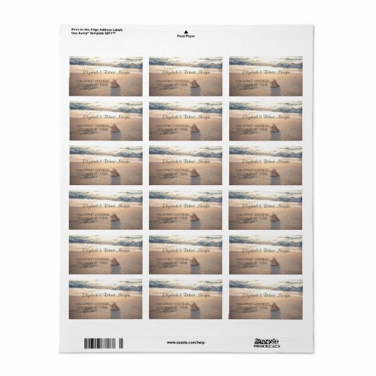 Beach Wedding Seashell Weddenschap Label (Full Sheet)