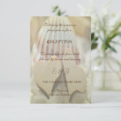 Beach Wedding, Seashell, Wood Hearts Reception Kaart (Staand voorkant)
