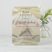 Beach Wedding, Seashell, Wood Hearts Vrijgezellenf Kaart (Staand voorkant)