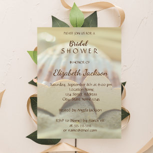 Beach Wedding, Seashell, Wood Hearts Vrijgezellenf Kaart