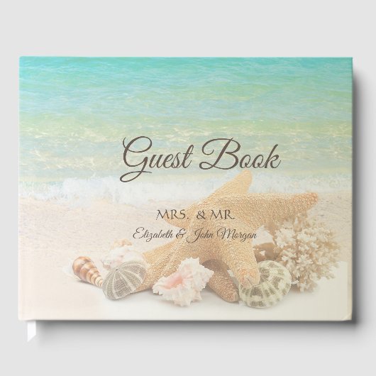 Beach Wedding Seashells Gastenboek (Voorkant)