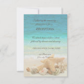 Beach Wedding Seashells Reception Kaart (Voorkant)