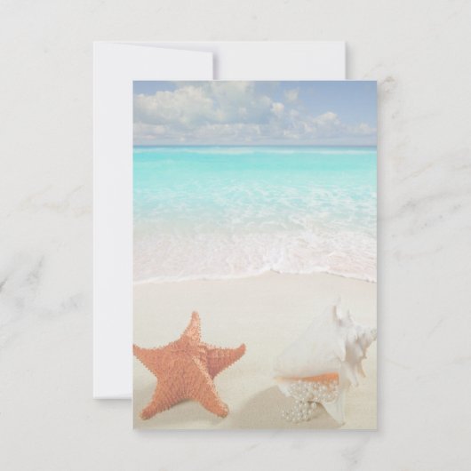 Beach Wedding Seashells Rehearsal Dinner Kaart (Achterkant)