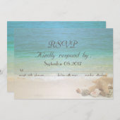 Beach Wedding Seashells RSVP Kaart (Voorkant / Achterkant)