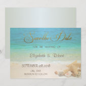 Beach Wedding Seashells Save the Date (Voorkant / Achterkant)