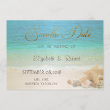 Beach Wedding Seashells Save the Date