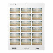 Beach Wedding Seashells, Sunset Wedding Label (Full Sheet)