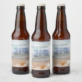 Beach Wedding Seashells Tropical Island Bier Etiket (Flessen)