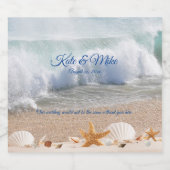 Beach Wedding Seashells Tropical Island Bier Etiket (Enkel label)