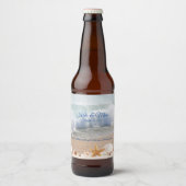Beach Wedding Seashells Tropical Island Bier Etiket (Voorkant)