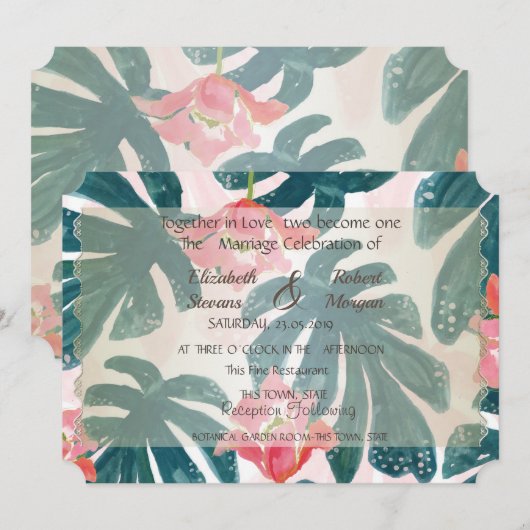 Beach Wedding Seashells Uitnodiging (Voorkant / Achterkant)