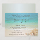 Beach Wedding Seashells Uitnodiging (Voorkant / Achterkant)