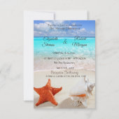 Beach Wedding Seashells Uitnodiging (Voorkant)