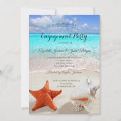 Beach Wedding Seashells Verloving Kaart (Voorkant)