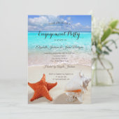 Beach Wedding Seashells Verloving Kaart (Staand voorkant)