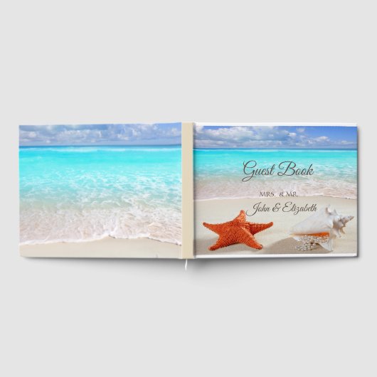 Beach Wedding Seashells Weddenschap Gastenboek (Volledig)