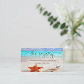 Beach Wedding Seashells Weddenschap Registry Informatiekaartje (Staand voorkant)