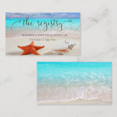 Beach Wedding Seashells Weddenschap Registry Informatiekaartje (Voorkant / Achterkant)