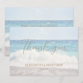 Beach Wedding Seaside/Oceanside Thank You Card Bedankkaart (Voorkant / Achterkant)