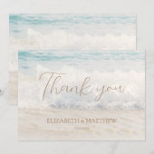 Beach Wedding Seaside/Oceanside Thank You Card Bedankkaart (Voorkant / Achterkant)
