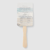 Beach Wedding Seaside/Oceanside Wedding Program Handwaaier (Achterkant)