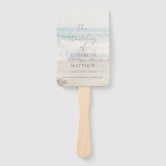 Beach Wedding Seaside/Oceanside Wedding Program Handwaaier (Voorkant)
