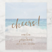 Beach Wedding Seaside/Oceanside Wedding Wijn Etiket (Enkel label)