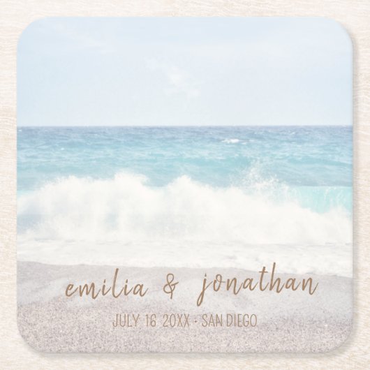 Beach Wedding | Seaside Wedding Kartonnen Onderzetters (Voorkant)