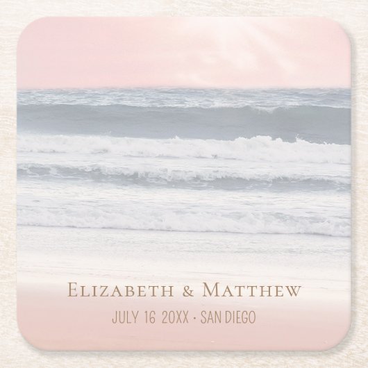 Beach Wedding | Seaside Wedding Kartonnen Onderzetters (Voorkant)