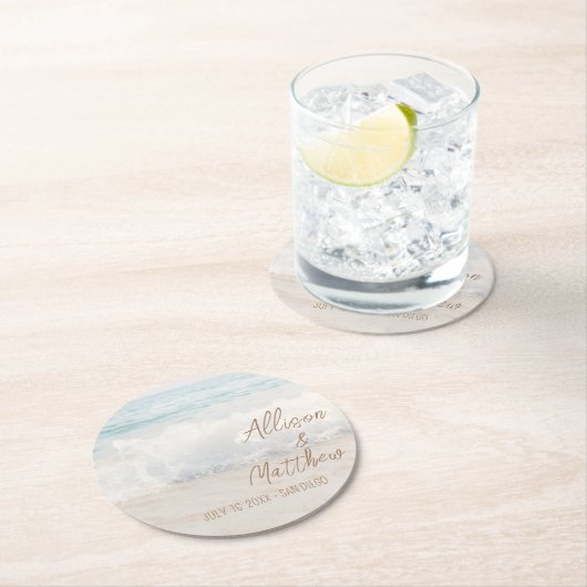 Beach Wedding | Seaside Wedding Ronde Kartonnen Onderzetter (Insitu)