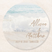 Beach Wedding | Seaside Wedding Ronde Kartonnen Onderzetter (Voorkant)