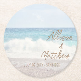 Beach Wedding | Seaside Wedding Ronde Kartonnen Onderzetter