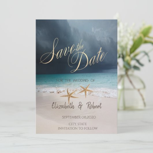 Beach Wedding, Seastars Save the Date (Staand voorkant)