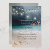 Beach Wedding, Seastars String Lights Reception Kaart (Voorkant / Achterkant)
