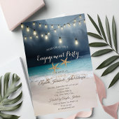 Beach Wedding, Seastars String Lights Verloving Kaart