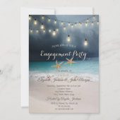 Beach Wedding, Seastars String Lights Verloving Kaart (Voorkant)