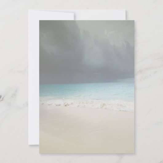 Beach Wedding, Seastars String Lights Verloving Kaart (Achterkant)