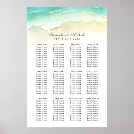 Beach Wedding Seating Chart Poster