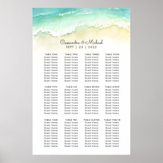 Beach Wedding Seating Chart Poster