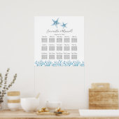 Beach Wedding SEATING CHART, Starfish Coral Poster (Keuken)